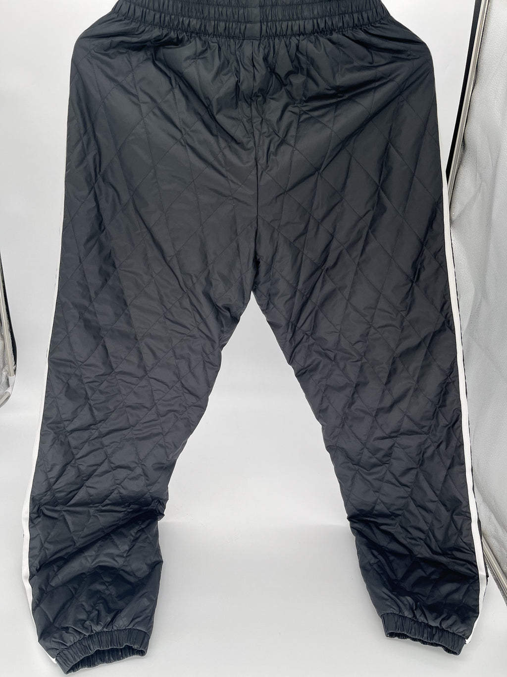 Adidas Women's Originals Black Quilted Track Pants Joggers - Size L (UK 8 / EU 34)